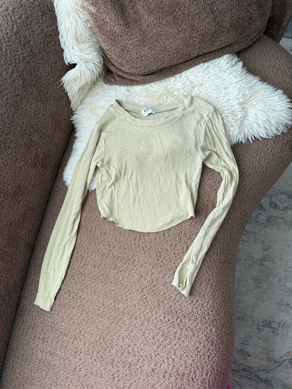 LNA Raya Ribbed Long Sleeve Top - Picture 2 of 6